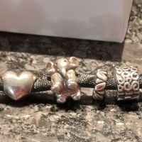 Pandora Charm Set Silber Elefant Herz Zwischencharm Stopper