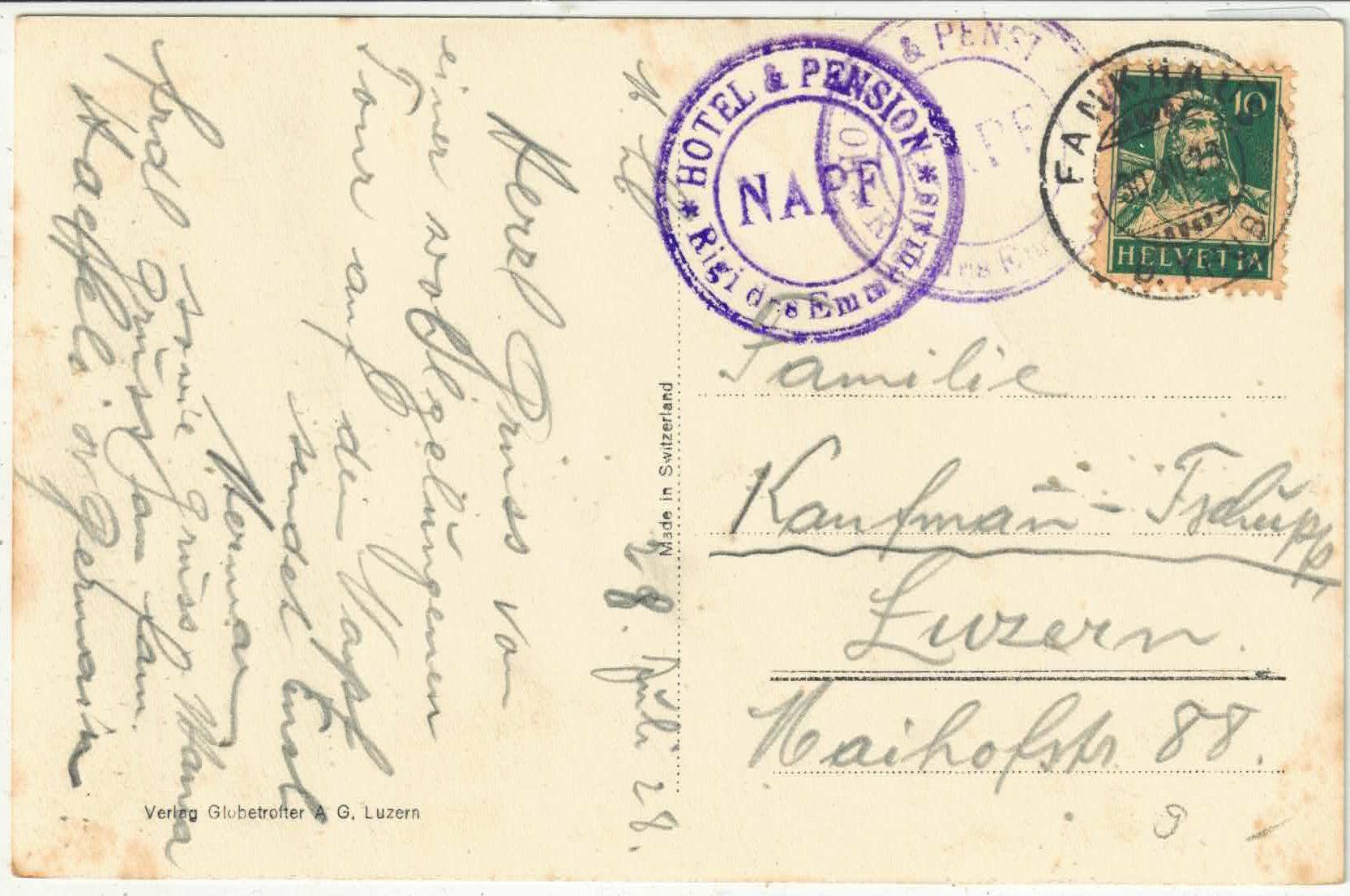 Cartoline postali: Kurhaus Romoos mit Schimberg – Usato da Ettingen venduto da Kartenplanet 1