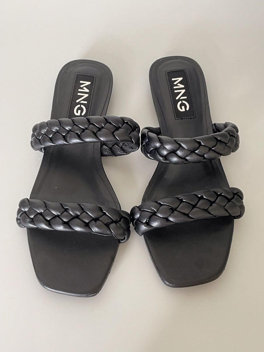 Mango Scarpe da donna: Sandales noires tressées MANGO, taille 38 – Usato da Vuadens venduto da Nina11 1
