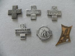 Medaille 6 Sport Abzeichen Brosche Illnau ZH 1921 - 2004