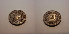 Schweiz 2 Rappen 1937 kaum gebraucht - tolle Erhaltung