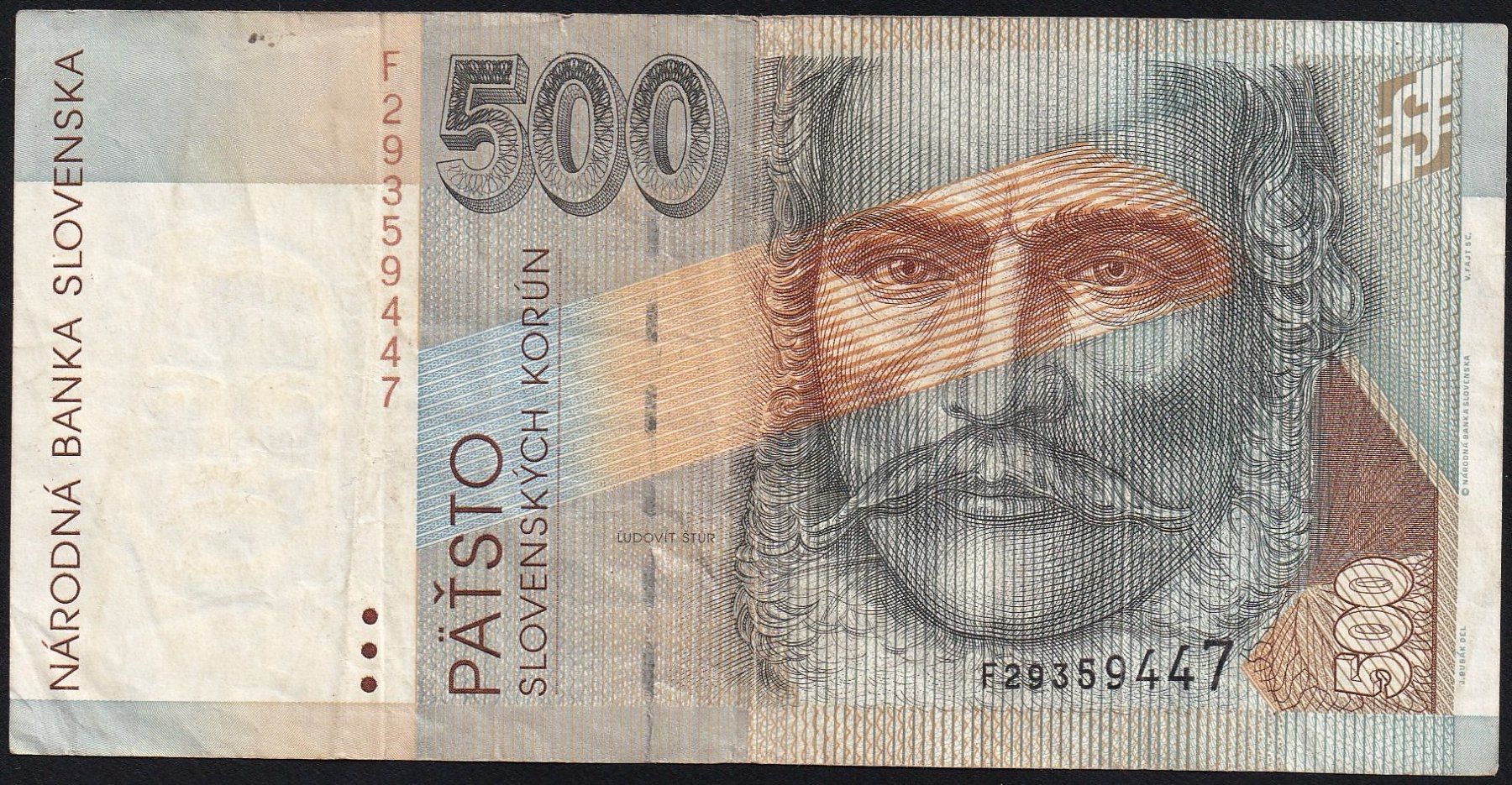 Banknoten: Slowakei 500 Korun 1996 – Gebraucht aus Brugg AG von banknoten_muesli