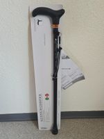 Neuer, schwarzer Gehstock aus Aluminium, verstellbar.