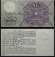 INTERKANTONALE LANDES-LOTTERIE - SPECIMEN 5 Franken 1938 I
