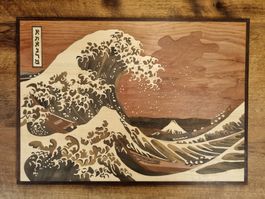 Hokusai „Grosse Welle“ – Holzbild Japan Stil 44×32 cm