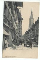 BERN Kesslergasse und Münster - Pferde-Fuhrwerk