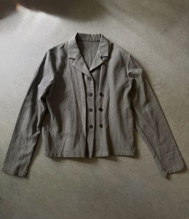 Rundholz Jacke Wolle Leinen