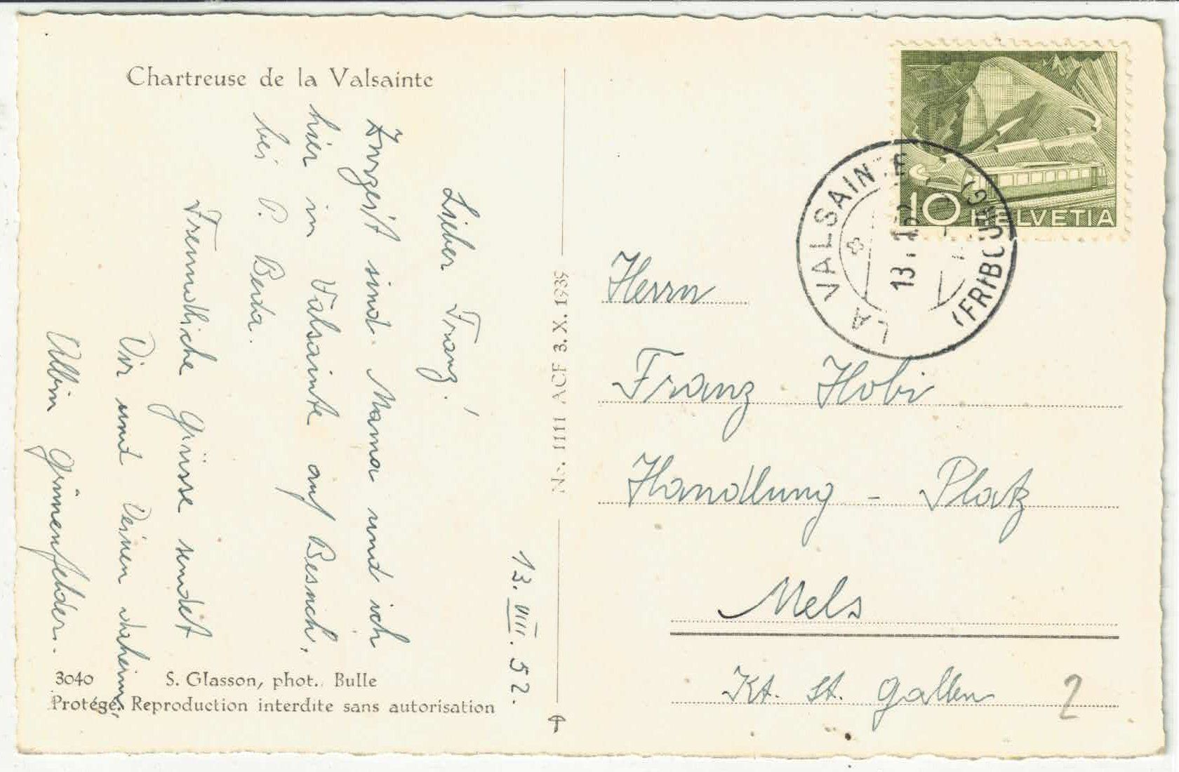 Cartoline postali: Chatreuse de la Valsainte – Usato da Ettingen venduto da Kartenplanet 1