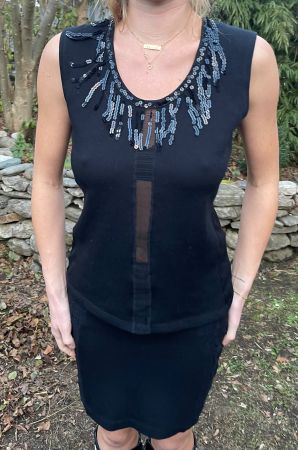 Maglietta di cachemire con Paetten-S/M-chic e elegante