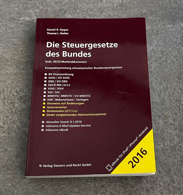 Die Steuergesetze Des Bundes 2016 | Kaufen Auf Ricardo