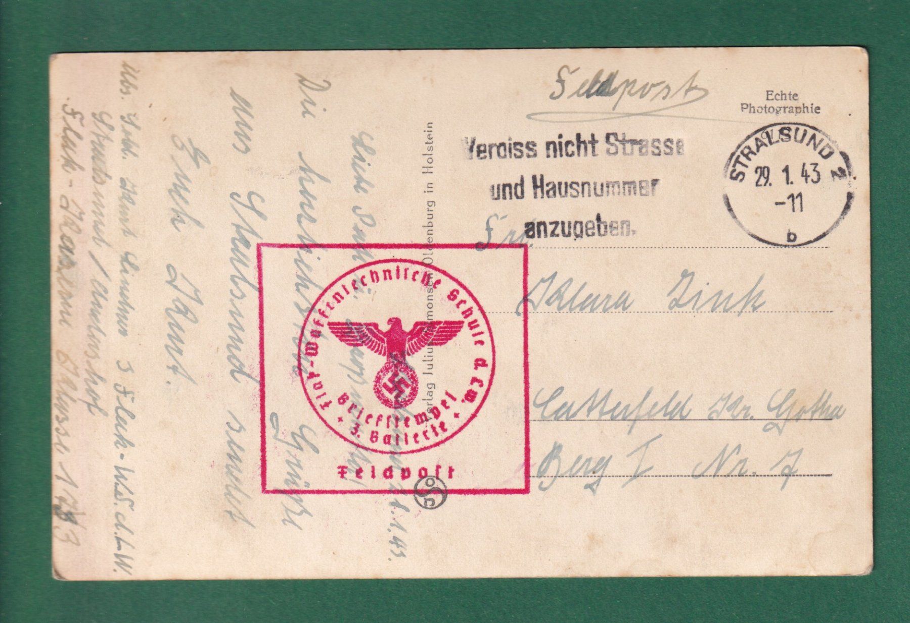 Cartes postales: STRALSUND - Schill-Denkmal - 1943 – D'occasion à Pully par nicecards-shop 1