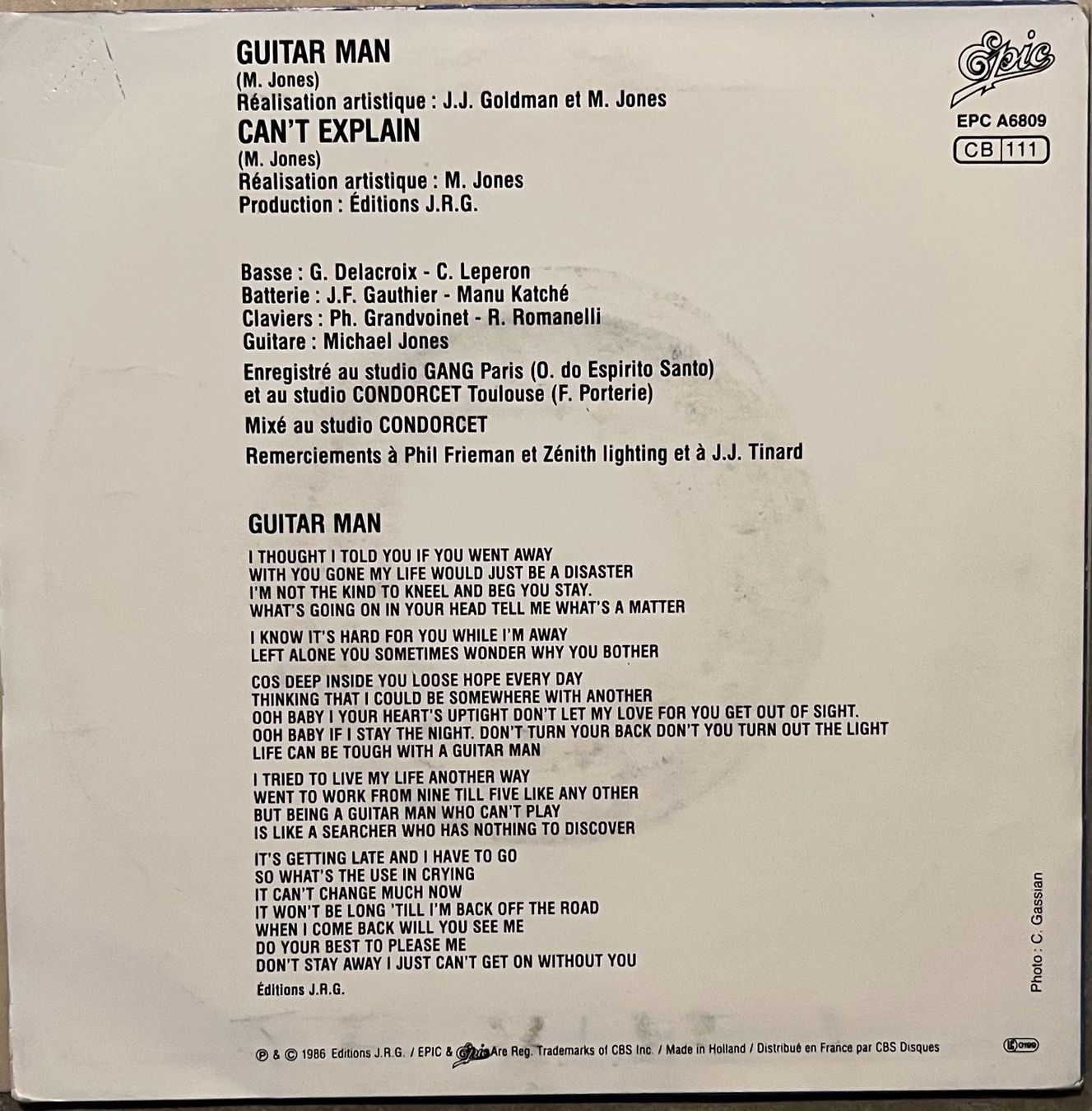 Schallplatten: MICHAEL JONES - GUITAR MAN – Gebraucht aus Bussigny von vinyl-pas-cher 1