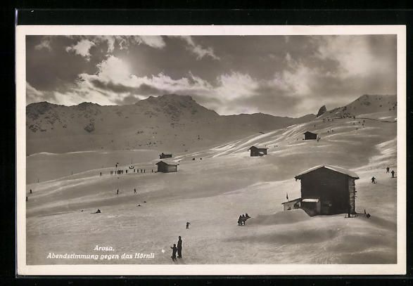 Ansichtskarten: Arosa, Abendstimmung gegen das Hörnli – Gebraucht aus Berlin von bartko-reher