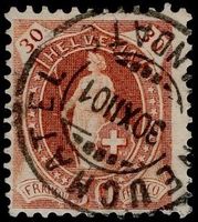 NEUCHATEL - seltener Vollstempel auf Stehender Helvetia