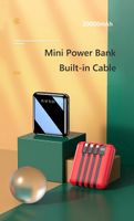 Mini Batterie Externe 20'000 mAh, Câbles Intégrés