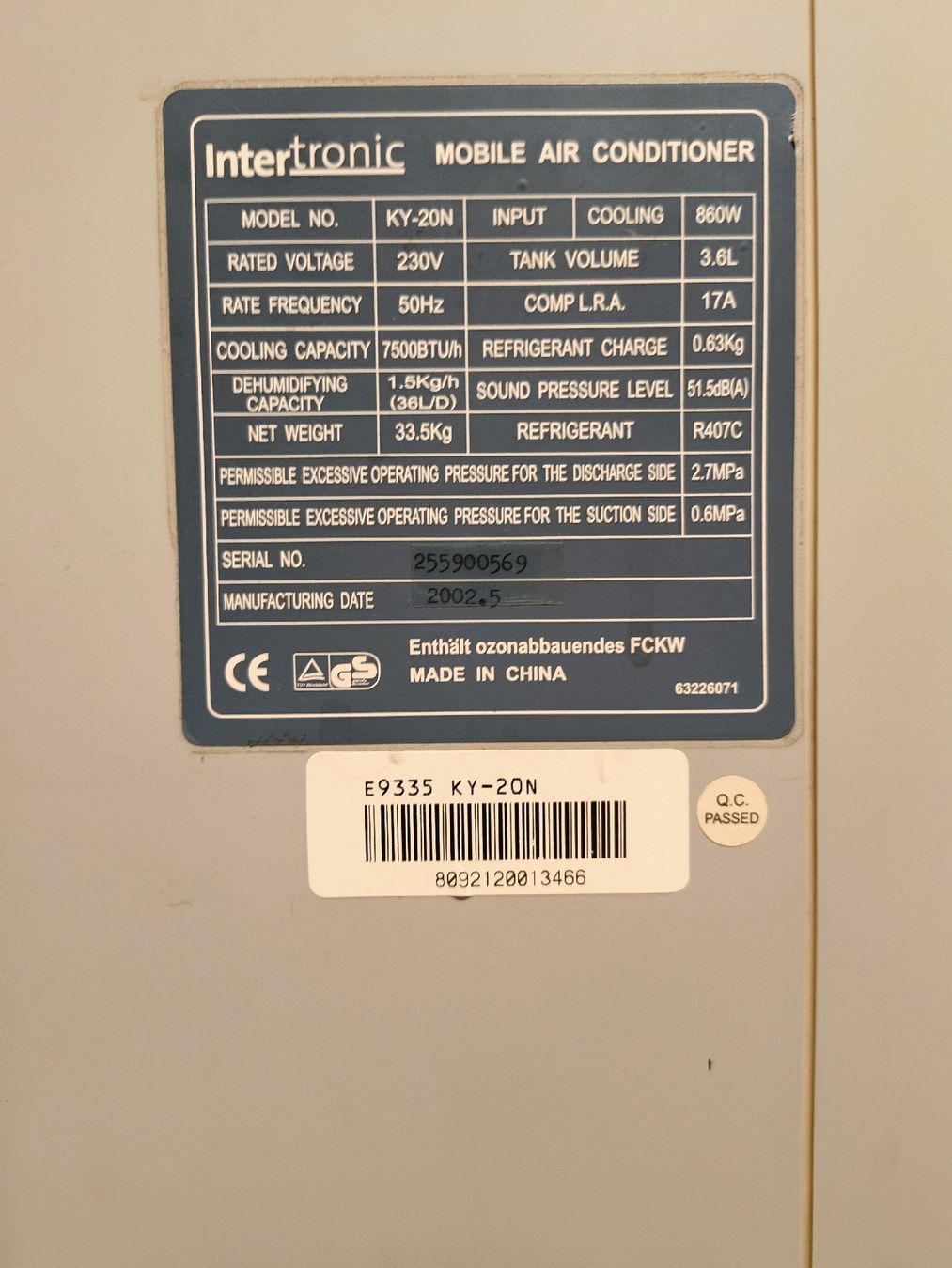 Condizionatori: Mobile Klimaanlage Intertronic KY-20N – Usato da Zuchwil venduto da iCyril 6