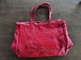 Rote Vintage Handtasche aus Leder