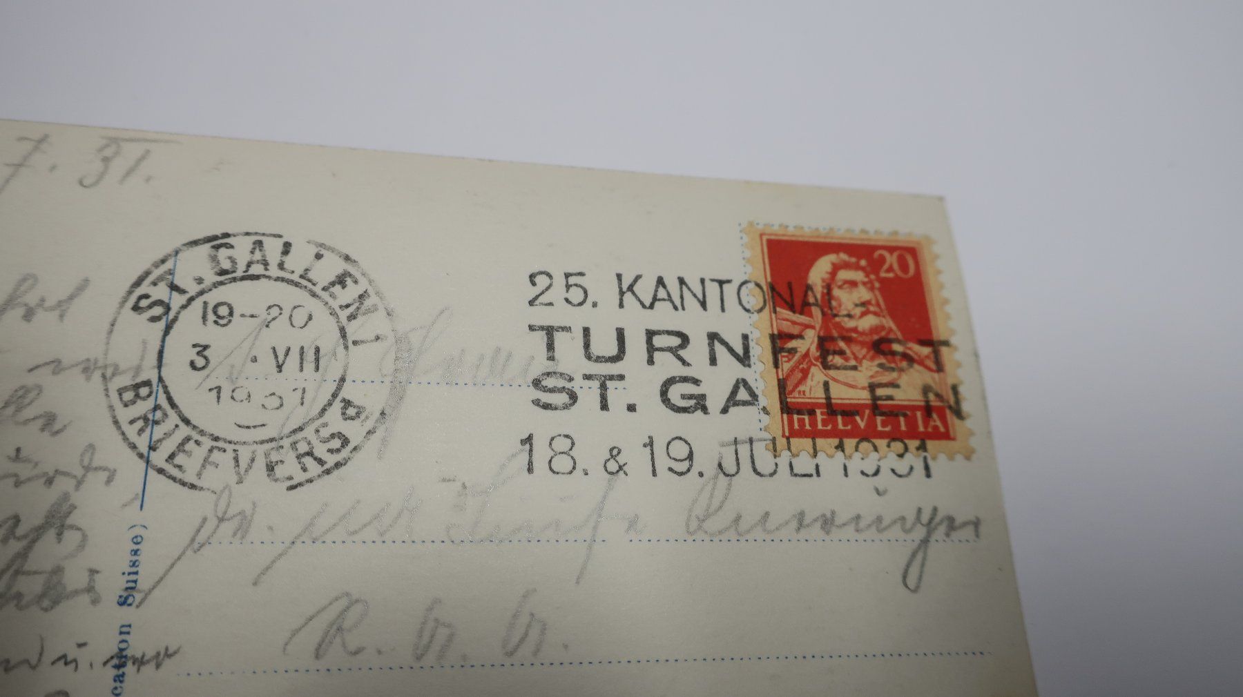 Ansichtskarten: St. Gallen mit Säntis  1931 – Gebraucht aus Cormoret von Pascalll2001 5