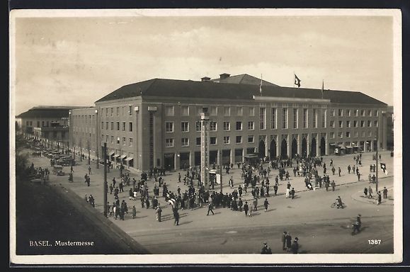 Ansichtskarten: Basel, Mustermesse, Besucher vor dem Mes – Gebraucht aus Berlin von bartko-reher