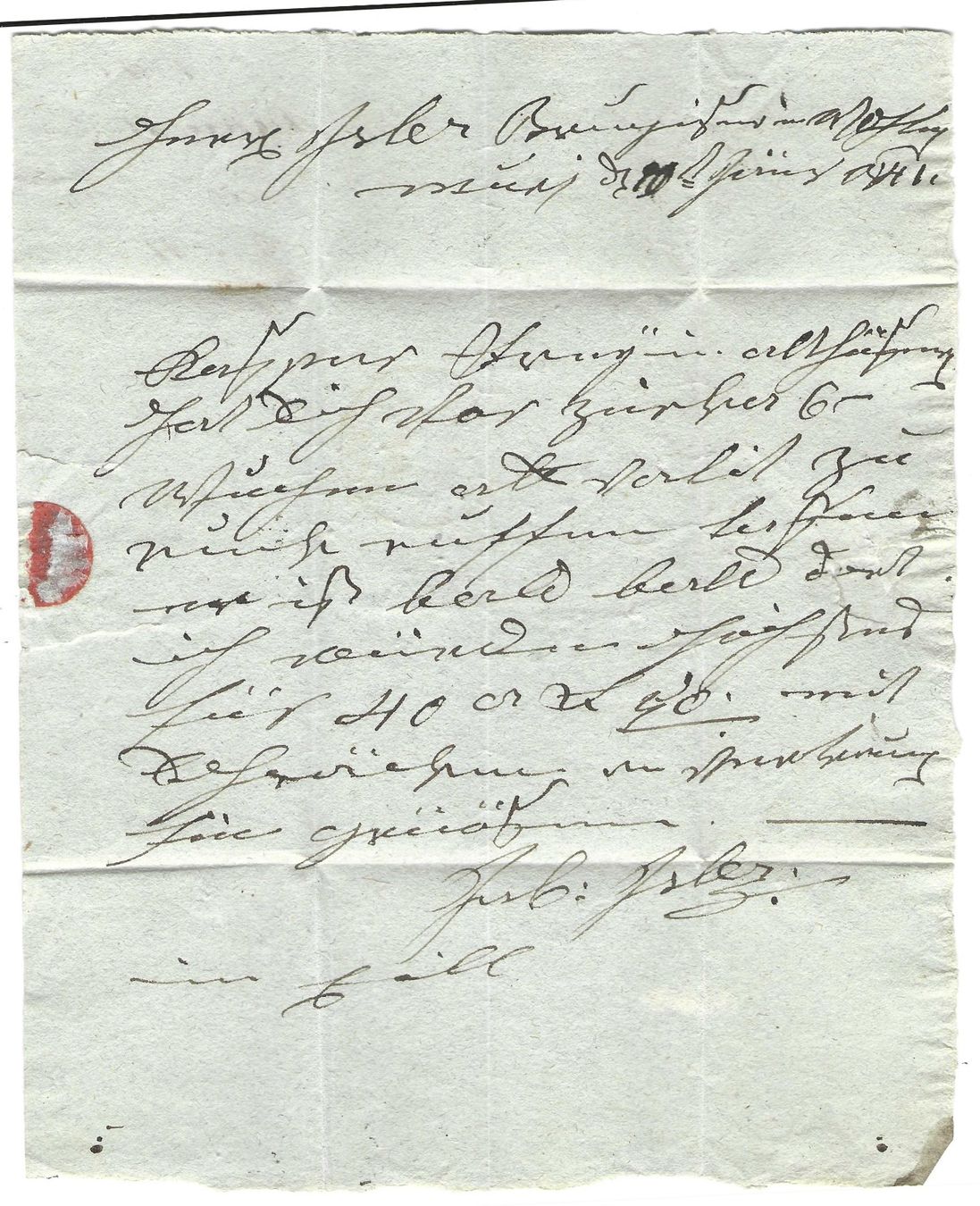 Alle Briefmarken: Faltbrief Mury - Wohlen  1841 – Gebraucht aus Wildhaus von Brunphil 1