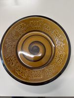 Keramik Teller CdG braun mit Kuh und Senn Motiv 