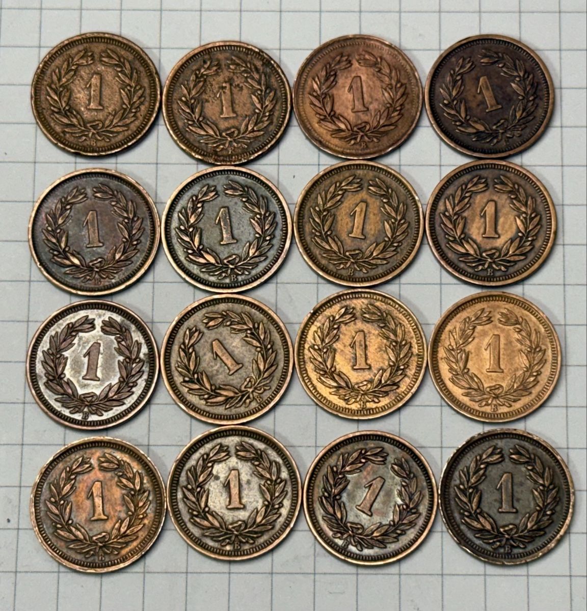Tutti le monete: Sammlung 1 Rappen 1890-1941  – Usato da Zürich venduto da daki81 1
