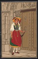 Schweiz, Frau in traditioneller Tracht a
