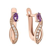 boucles d'oreilles pour enfants argent Ag 925 et améthystes