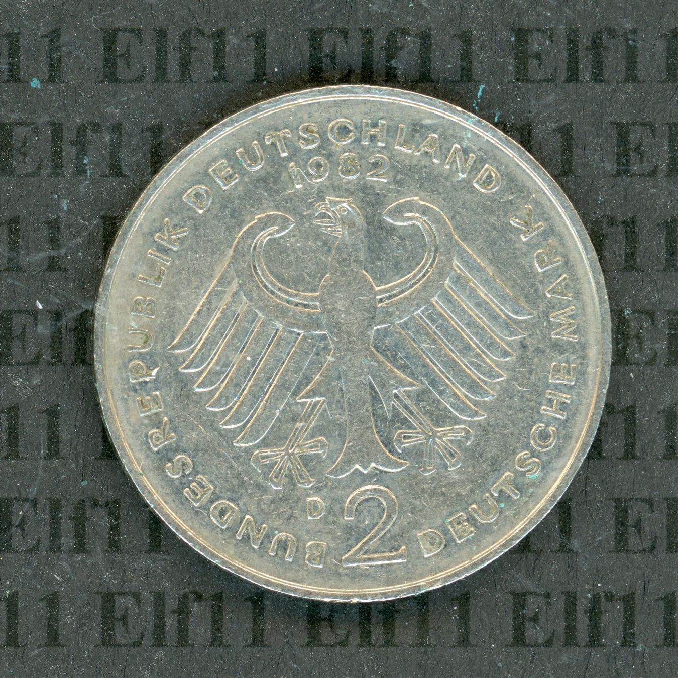 Alle Münzen: DEM___2.00 1982D Adenauer -vz 2 Deutsche Mark – Gebraucht aus Widnau von Elf11