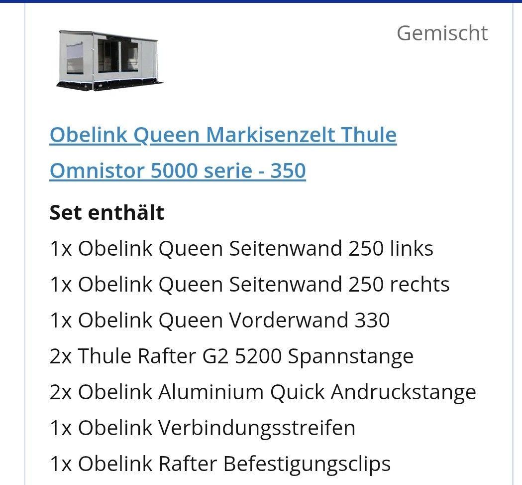 Verande & Tende da sole: Obelink Queen Markisenzelt – Usato da Hergiswil LU venduto da beautiful77 1