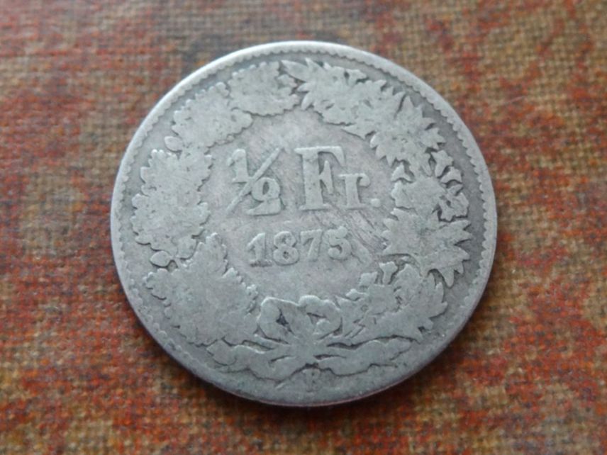 Tutti le monete: 1/2 Fr. 1875   (B) – Usato da Romanel-sur-Lausanne venduto da Swift13