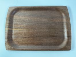 Serviertablet aus Teak furniertem Form- Bug Sperrholz.