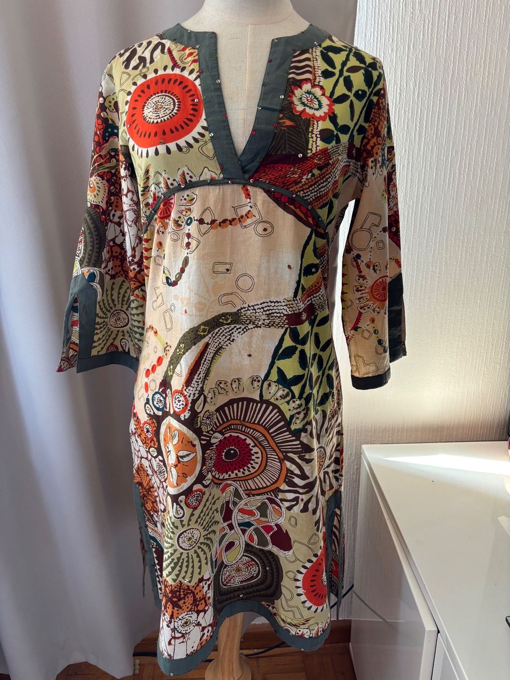 Tuniche: Tunike multicolore Jaqueline Riu taille 36 100% coton – Usato da Peseux venduto da Chimon59 4