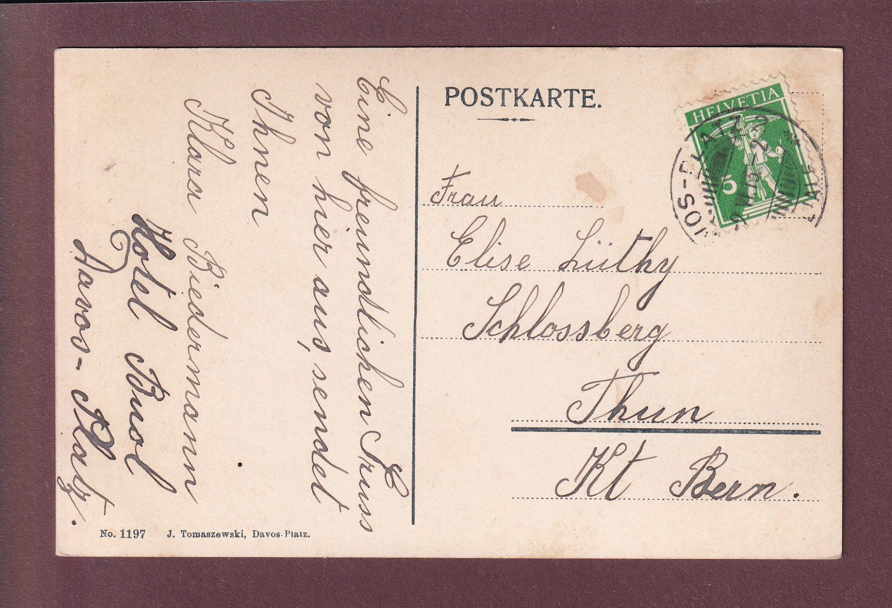 Ansichtskarten: DAVOS - Totalansicht - 1915 – Gebraucht aus Pully von nicecards 1