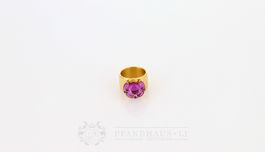 BACCARAT B FLOWER RING GRÖSSE 51 VERMEIL CRYSTAL NEU