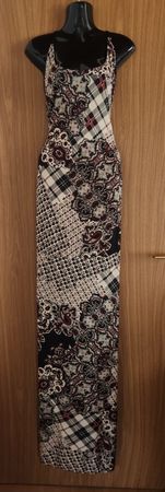 Robe longue vintage HEAVEN  Lea Wallis motif fantaisie -S