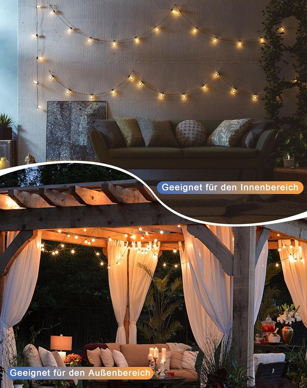 Lichterketten & Leisten: GLÜHBIRNEN LED LICHTERKETTE AUSSEN - 15 METER - 25+2 BIRNEN – Neu und originalverpackt aus Kriens von swissgadget 5