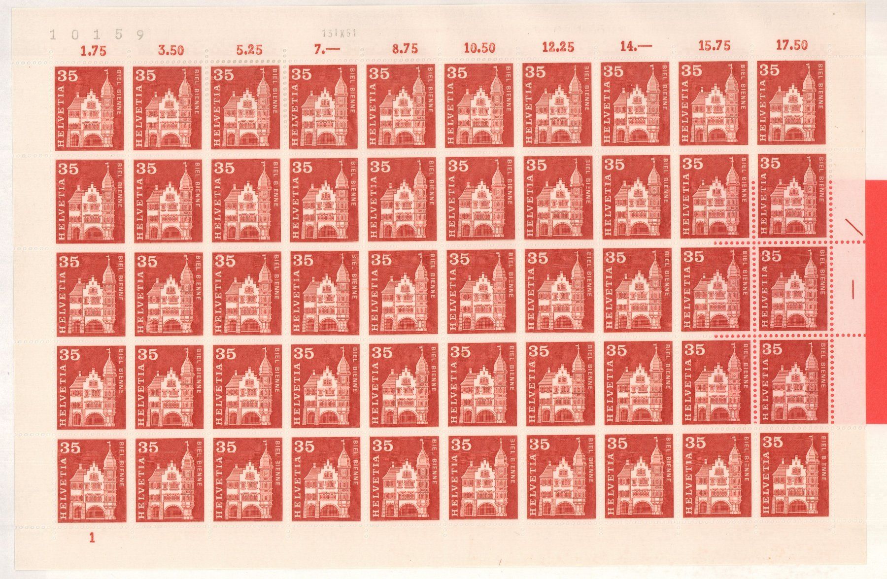 Tutti i francobolli: 1960 Nr.361_50er-Block_Bogen_postfrisch – Nuovo (secondo la descrizione) da Eggersriet venduto da stamp303