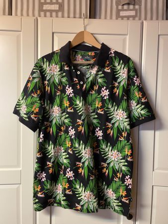 Polohemd Ragman floral schwarz Grösse XL guter Zustand