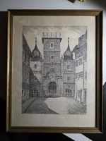 antikes Bild Zeichnung E. Moos - Solothurn altes Rathaus