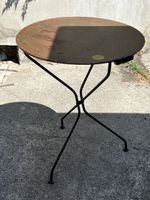 Runder Gartentisch Metall rostig klappbar 60cm Durchm.