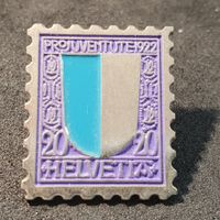 Y112 Pin Pro Juventute Helvetia Briefmarke silbrig-farben LU
