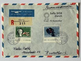 👌 Heilsarmee + Saffa 1958 Automobilpostbüro: R -Beleg = rar