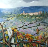 - Italienisches Gemälde - 70x70cm