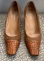Cognacfarbene Lederpumps von Franca Venezia, Grösse 36
