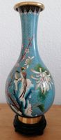 Kupfer-Vase bemalt mit Sockel