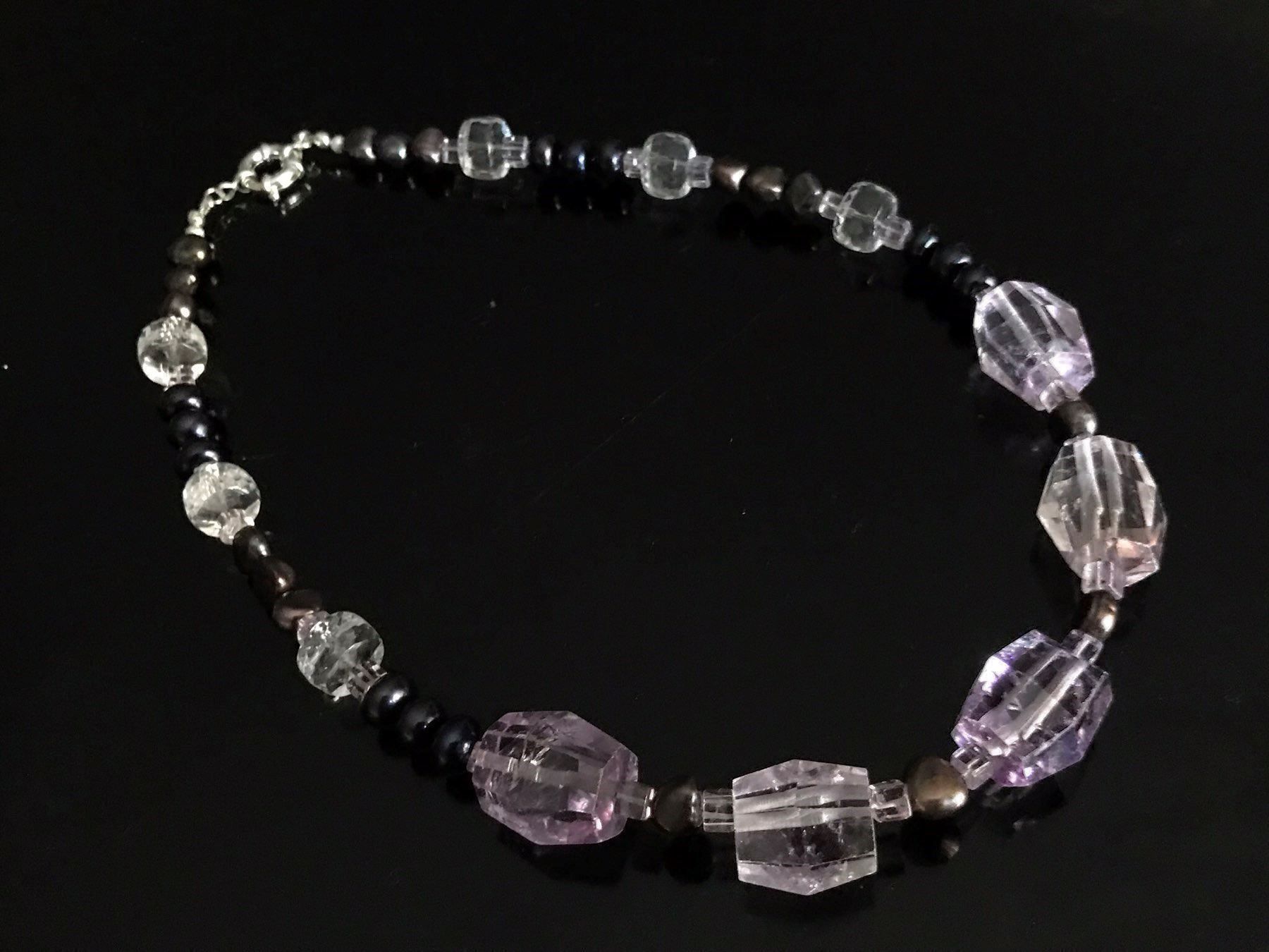 Catenine: Grosse Amethyst, Bergkristall, Perlen – Nuovo (secondo la descrizione) da Basel venduto da Chili007 7