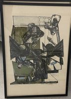 4x Eberhard Dänzer Grafiken signiert gerahmt Kunst Set