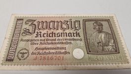 Historische 20 Reichsmark Banknote, Top Zustand, 1939