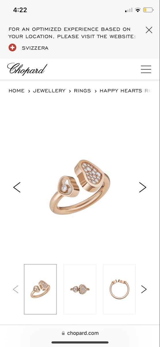 Chopard Anelli: Chopard Happy Hearts Diamonds ring – Usato da Uznach venduto da ger_7gvr 1